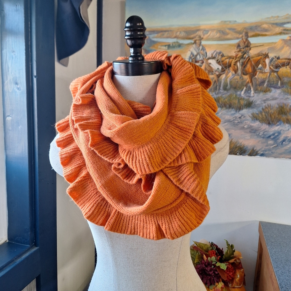 Top It Off Ruffled Knit 3-In-One Ruffled Unity Wrap/Scarf, NWT - Picture 1 of 10